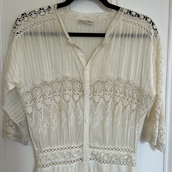 LoveShackFancy Dresses & Skirts - Small Loveshack Fancy long dress off white voile with much fab lace